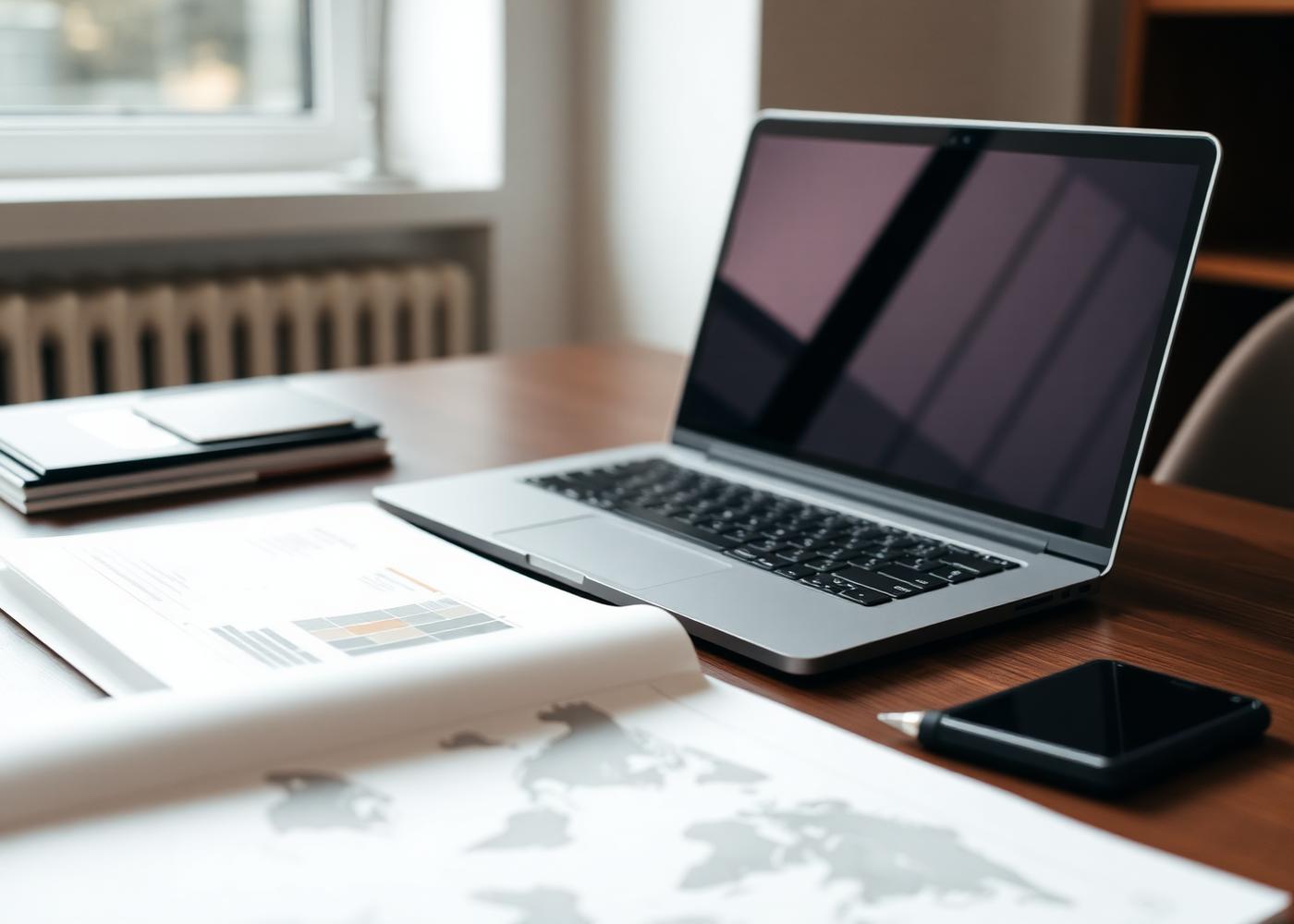 Relatório executivo Rohnext sobre mesa de trabalho
